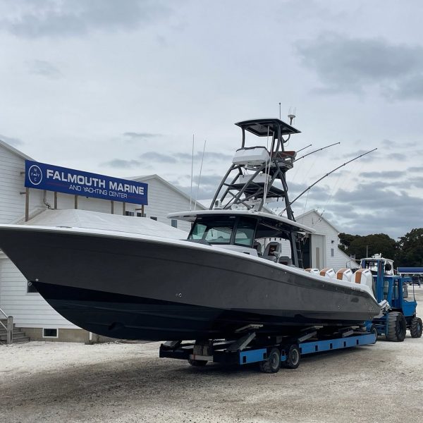 Boat hauled out for winter storage
