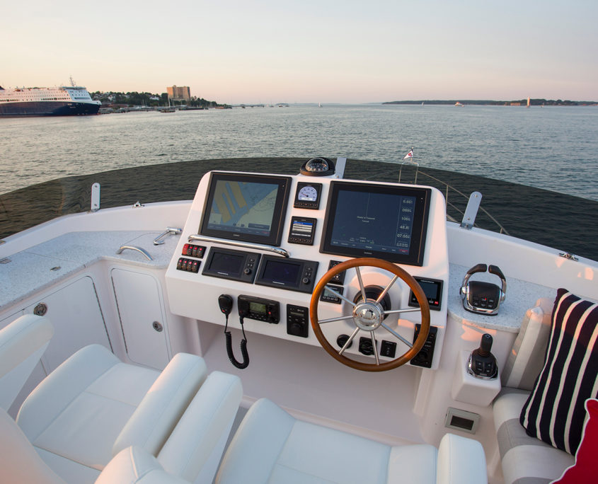 boat on water, seating and navigation equipment